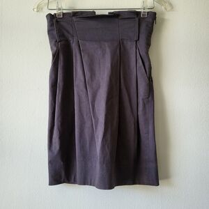 Aritzia Talula Babaton gray pleated denim utility pencil skirt Size 0